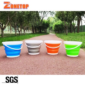 Free Samples 3L 5L 10L Portable Retractable Outdoor Water Storage Plastic Bucket Folding Foldable Collapsible Silicone Bucket