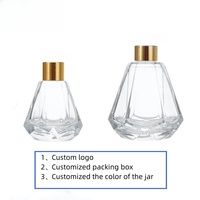 Ln stock Bouteille diffuseur en verre 2oz 8oz bouteille diffuseur polygone avec bâton
