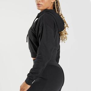 Vêtements pour femmes durables et écologiques sur mesure Pull uni Sport Entraînement Yoga Fitness Crop Top Hoodie - Product Image 6
