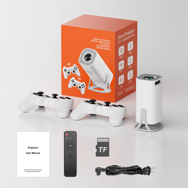S40GE Android 14 Gaming Projector Wireless Gaming Controller Dual WIFI Home Theater Portable Projector