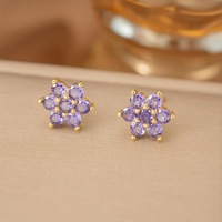 Nouvel ensemble collier et boucles d'oreilles trèfle diamant coloré, design de niche tendance et luxueux, en acier inoxydable plaqué or 18 carats, bijoux pendentifs
