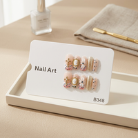 Ongles artificiels faits à la main, forme amande, couvrance totale, 10 pièces avec colle pour doigts
