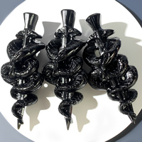 Vente en gros de sculptures de serpents en obsidienne naturelle, décorations Feng Shui, souvenirs et cadeaux