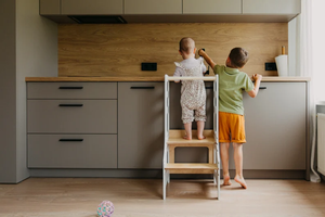 Adjustable <b>Wood</b> <b>Kitchen</b> Tower for <b>Kids</b> for Bedroom Kindergarten School Farmhouse Toddler Bed Type - Product Image 2