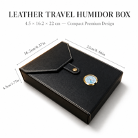 Humidor à cigares en cuir de style européen, mini, portable, avec hygromètre, cadeau pour homme, capacité de 8 à 10 cigares