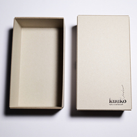 Papier Kraft de luxe neutre pH 100% Paquet de documents en carton gris Boîte d'archives en papier kraft doublé avec gouges à doigts