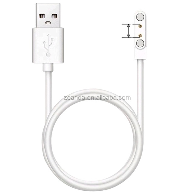 Hot Selling USB 2.0 AM 2 Pin Magnetic Smart Watch Fast Charging Cable 3A Fast Charging PVC Jacket for Earphones