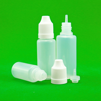 Flacons compte-gouttes en plastique transparents vides de 7ml 10ml 15ml 20 ml 30ml 60ml de LDPE avec étiquette personnalisée flacon avec embout pour PET