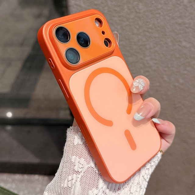 Fashion Matte Magnetic Mobile Phone Cases for iPhone 17 13 14 15 16 Pro Max With HD Lens Film Shockproof Protective Back Cover