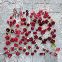 Nouvelles fleurs artificielles pour mariage chinois |   Roses bordeaux vif, tulipes, orchidées Phalaenopsis, style branche, pour allée de mariage, décoration douce
