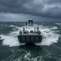 Bateau de travail en alliage d'aluminium de 14 m (46 pieds), capacité de 10 tonnes, barge de transport rapide, bateau de débarquement pour les trajets entre les îles, à vendre