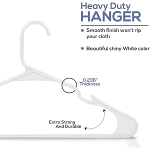 Super Heavy Duty Non-Slip Eco-Friendly Flexible <b>Black</b> Plastic Suit Hangers High Quality Premium Modern Space-Saving Wardrobe - Product Image 3
