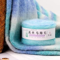 Fil textile artisanal en mélange de mohair, anti-boulochage, à motif dégradé, teint, pour écharpes, pulls et vêtements d'extérieur – Fil élégant