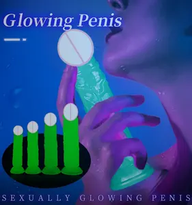 Realistische TPE Glowing Crystal Dildos Frauen Weiches Grün Mit Saugen Basis Weiblicher Mastur bator Sexspielzeug Für Frau Anal Plug % - Product Image 3