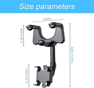 Nouveau support de téléphone portable pour voiture, support de moniteur de voiture, rotatif à 360°, rétractable, support de téléphone pour rétroviseur de voiture - Product Image 1