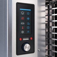 Horno Combinado Comercial con Pantalla Táctil Programable, Horno de Convección a Vapor de Alto Rendimiento para Cocinas de Alto Tráfico, 20 Bandejas