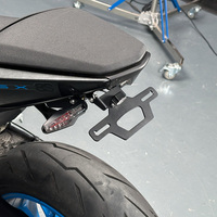 Support de Plaque d'Immatriculation Universel en Acier Inoxydable Noir Personnalisé pour Moto Suzuki GSX-8S 2023-2025 – Remplacement