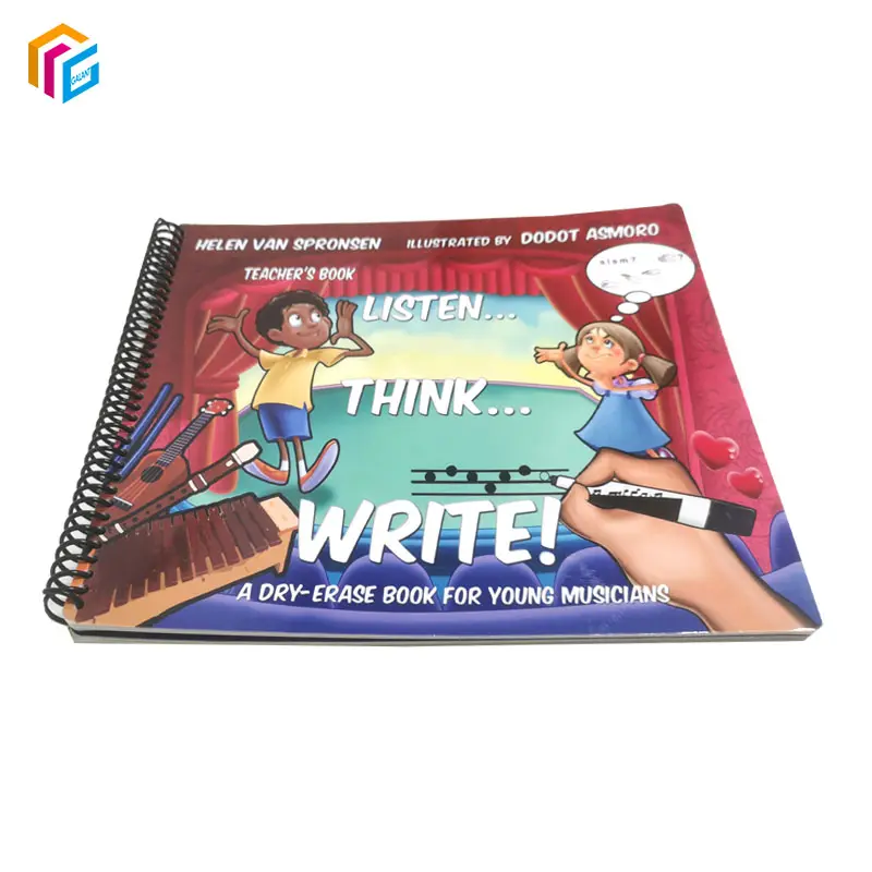 Custom Children Preschool Soft Cover Spiral Practice Writing Erasable Children Kids Activity Book