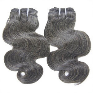 2024 Cheveux humains vierges indiens prêts à la pose, toutes couleurs, couleur sel et poivre, double trame, lots de mèches et closure frontale - Product Image 2