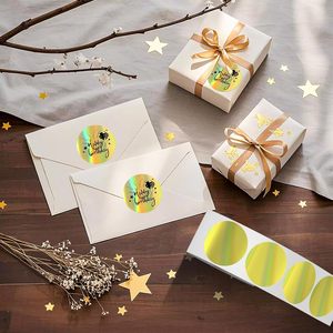 Etiquetas adhesivas térmicas redondas de arcoíris impermeables con logotipo personalizado, etiquetas adhesivas autoadhesivas para embalaje de botellas cosméticas - Product Image 4