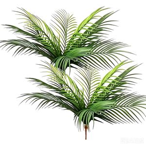 Ramo de Hojas de Palma Artificiales de 20 Pulgadas/50 cm, Decoración de Palma Areca de Plástico Verde para el Hogar y el Jardín - Product Image 5