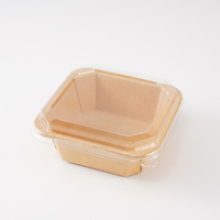 Conteneur alimentaire carré en papier kraft imperméable en gros, approvisionnement direct usine, boîte à lunch jetable pour sushi, salade, barbecue, pâtes, plats à emporter