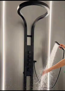 Nouveau design de luxe Cascade autour du grand toit Salle de bain Arroseur de pluie mural Ensemble de douche Panneau système