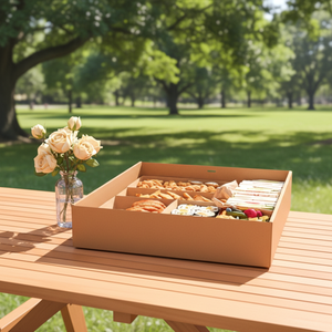 Plateaux <span class=keywords><strong>à</strong></span> <span class=keywords><strong>brunch</strong></span> et planches <span class=keywords><strong>à</strong></span> charcuterie personnalisés en papier kraft, boîtes alimentaires <span class=keywords><strong>à</strong></span> <span class=keywords><strong>emporter</strong></span> avec couvercle gaufré, emballage pour boîte <span class=keywords><strong>à</strong></span> déjeuner traiteur - Product Image 3