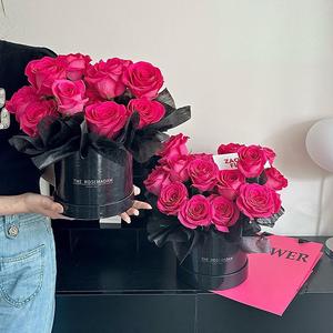 Scatola Rotonda Personalizzabile per Fiori, Elegante e Semplice, Confezione Regalo per San Valentino, Secchiello per Fiori di Lusso - Product Image 2