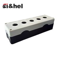 Interrupteur d'arrêt d'urgence ignifuge IP66 à 5 trous en ABS, étanche, gris et noir, bouton-poussoir pour électronique et instruments, 22 mm