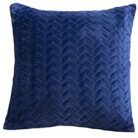Housse de coussin d'hiver en velours tissé super doux Innermor, motif floral rayé, portable, bleu océan royal, pour la décoration intérieure moderne de chambre à coucher