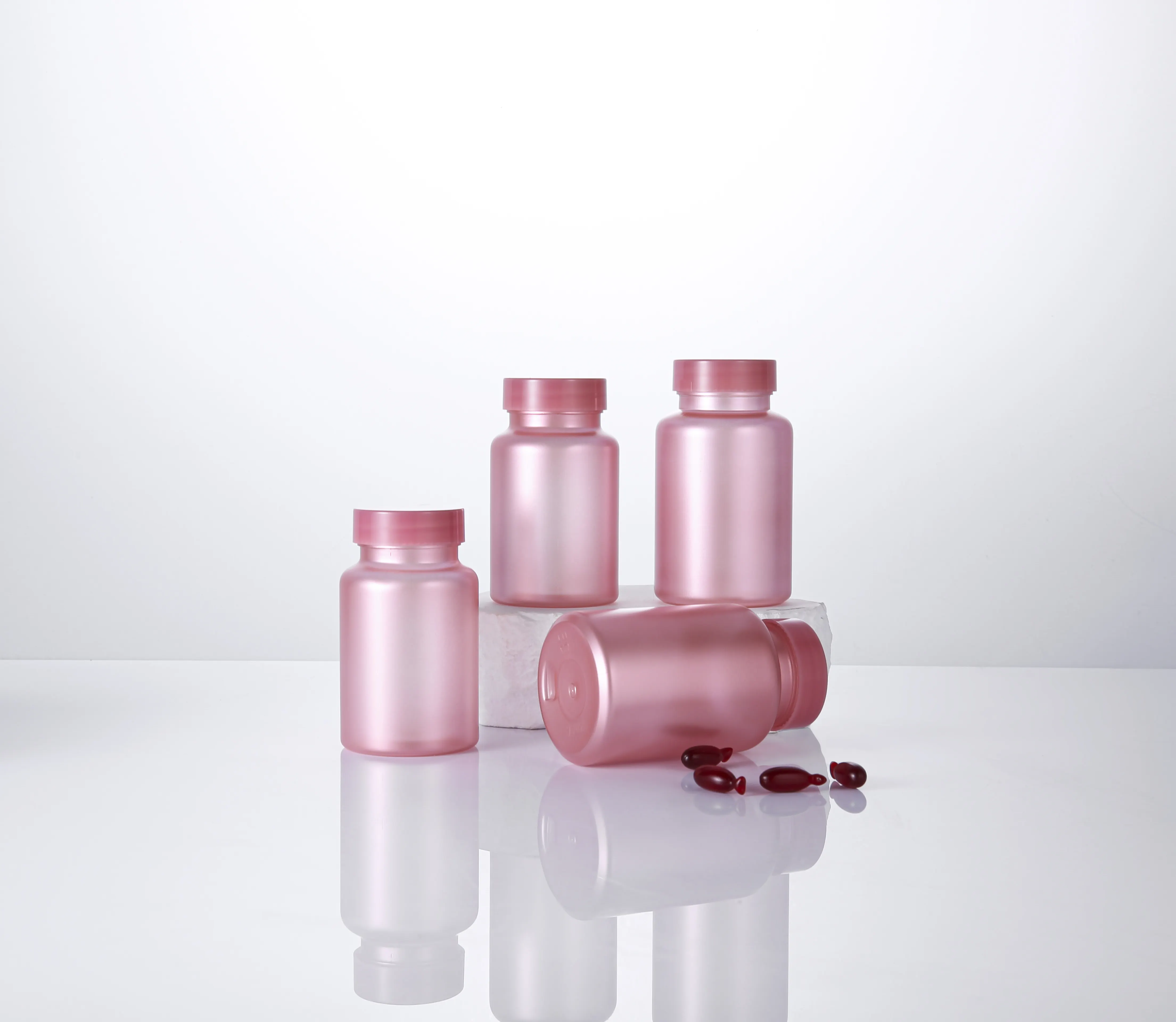 Fabriek Groothandel 120 Ml Roze Huisdier Vitamine Capsule Fles Premium Plastic Verpakking Pil Medicijnfles
