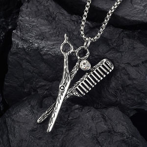 Stainless Steel Barber Tool Necklace Scraper Cast Men's Pendant Ornament Fashion Hairstylist Accessories - Product Image 6