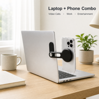 Logo Kustom MagSafe Magnetic Laptop Phone Stand Lipat Aluminium Penyangga Samping Label Pribadi Grosir Hadiah