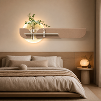 Peinture murale 3D nordique en relief avec éclairage rétroéclairé, étagère flottante, décoration murale lune pour canapé et chambre, livraison directe OEM