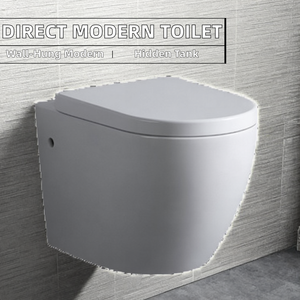 WC monobloc mural en céramique, à siphon en P, sans bride, cuvette allongée, pour salle de bain - Product Image 2