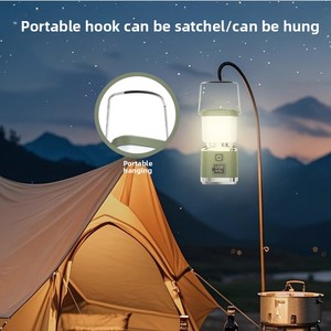 New Outdoor Satchel <b>Camping</b> Style <b>LED</b> Atmosphere Lamp with Type-C Rechargeable Long-Life Tent Lighting Stepless Dimming - Product Image 3