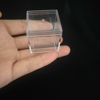 Boîte en plastique transparente carrée de 3,3 cm de qualité alimentaire PS SLH-ZFX-3.3, épaisseur 1,8 mm, mini boîte de rangement pour bijoux et spécimens, vente en gros