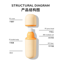 Flacon de lotion solaire de type capsule, emballage cosmétique, flacon à pression, produit de soin de la peau, emballage en plastique, matériau d'emballage, flacon de beauté
