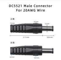 Lager 20AWG 0,49mm DC5521 5,5*2,1mm 2,5mm Stecker Buchse Kabel verzinnt offenes DC-Netzteil PVC Industrielle Verwendung 5V 5A