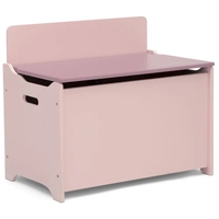 Boîte à jouets en bois pour enfant armoire de rangement enfants coffre à jouets banc de rangement avec couvercle à charnière de sécurité pour salle de jeux chambre salon rose