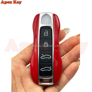 เคสกุญแจสำรองสีแดงคุณภาพสูงสวยงามสำหรับรถปอร์เช่ พร้อมสติกเกอร์สำหรับทำกรอบรูปศิลปะ - Product Image 4