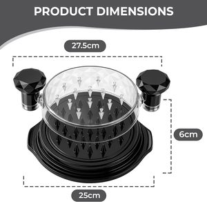 Outil de déchiquetage de viande de poulet en forme de bol rond avec base antidérapante et couvercle transparent - Product Image 2