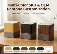Speaker Nirkabel Portabel Retro Vintage Kayu Bambu Alami 5W Stereo TF USB AUX Isi Ulang RGB LED Kotak Hadiah OEM Logo Kustom