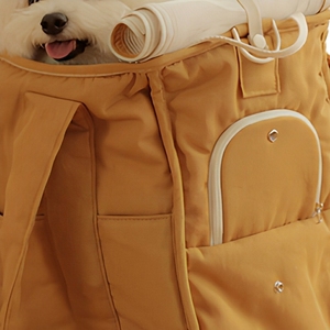 Bolsa de Transporte Ecológica para Mascotas, Color Beige, Moderna, de Tela, para Perros y Gatos, con Cierre de Cremallera, Diseño Informal y Resistente - Product Image 3