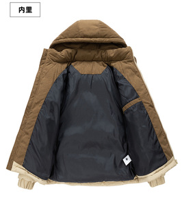 Nouvelles vestes matelassées d'<span class=keywords><strong>hiver</strong></span> pour hommes, manteaux décontractés pour hommes, vêtements d'extérieur épais en polaire, manteaux chauds pour hommes - Product Image 3