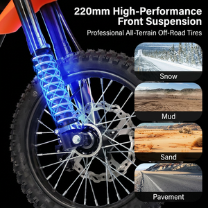 Moto tout-terrain électrique haute puissance 60V 6000W pour adolescents et jeunes, <span class=keywords><strong>motocross</strong></span>, couple de 230 Nm, frein hydraulique, pit bike - Product Image 2