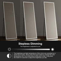 Écran tactile intelligent moderne de grande taille pour salon Stand Up Body Led Floor Full Length Bedroom Long Dressing Mirror With Light