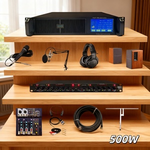 Émetteur FM intégré HP-500W avec câblage d'antenne, mixeur et haut-parleur - Compatible 110/220V, écran tactile, son CD, pour église - Product Image 1
