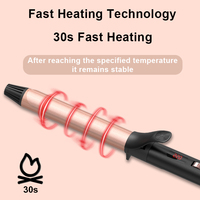 Fer à boucler professionnel en céramique avec écran LCD, portable, pour hôtel et usage domestique, chauffage électrique PTC, 19-40 mm
